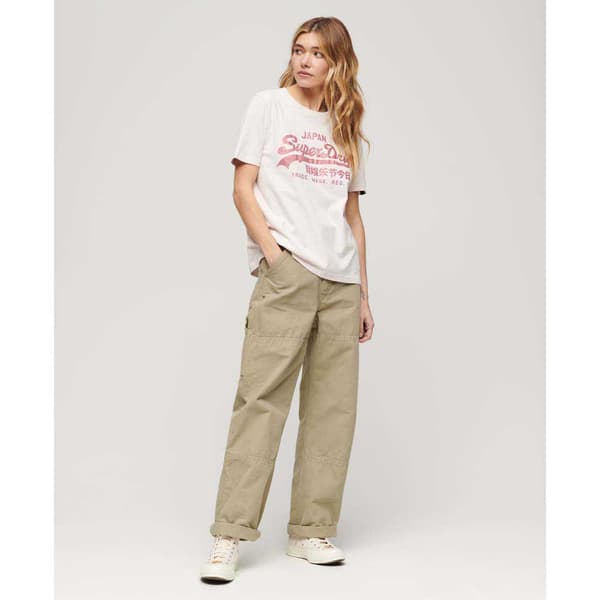 Superdry Metallic Vl Relaxed T-shirt Med Korta ärmar Vit 2XS Kvinna