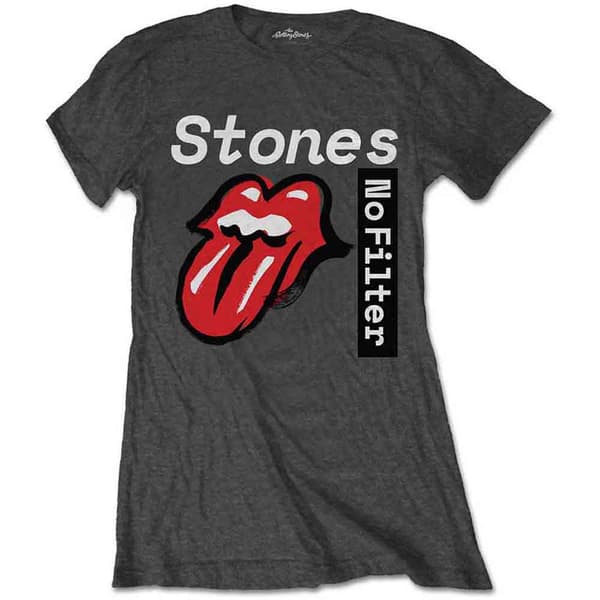 The Rolling Stones No Filter Text Skinny Fit T Shirt Grey M