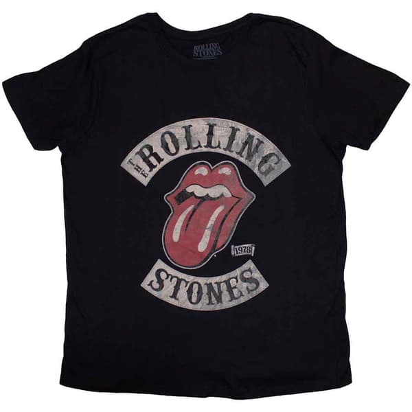 The Rolling Stones Tour 1978 Skinny Fit T Shirt Black XL