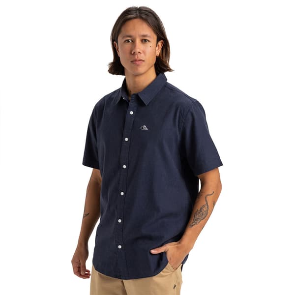 Quiksilver Mw Premium Stretch Kortärmad Skjorta Blå M Man