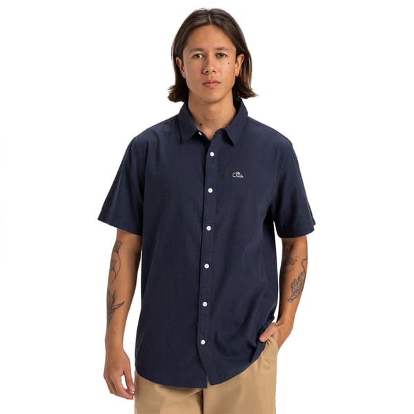 Quiksilver Mw Premium Stretch Kortärmad Skjorta Blå M Man