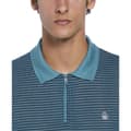 Miniatyrbild 3 av 3: Original Penguin Ao Jacquard 1/4 Zip Kortärmad Polotröja Blå M Man