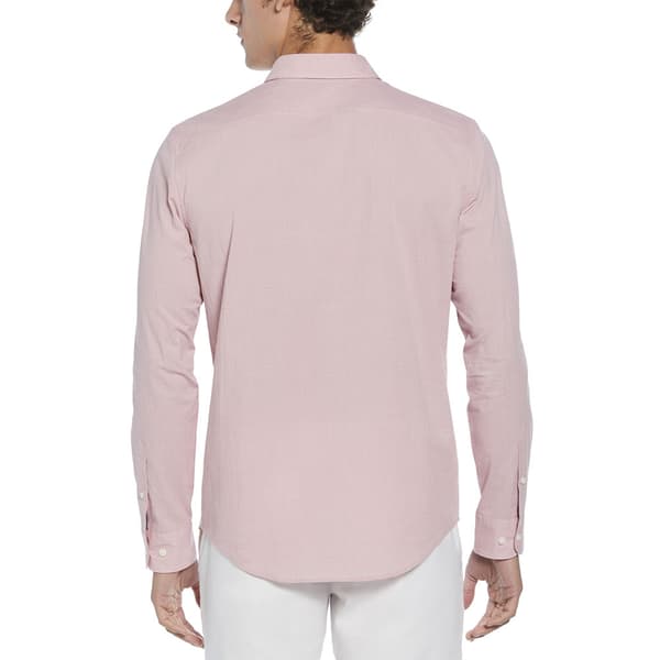 Original Penguin Solid Non Solid Crinkle Skjorte Med Lange ærmer Rosa L Mand