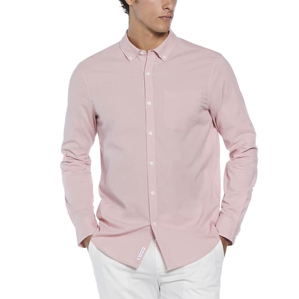 Original Penguin Solid Non Solid Crinkle Skjorte Med Lange ærmer Rosa L Mand