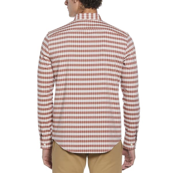 Original Penguin Eco Chambray Stretch Plaid Skjorte Med Lange ærmer Rød S Mand