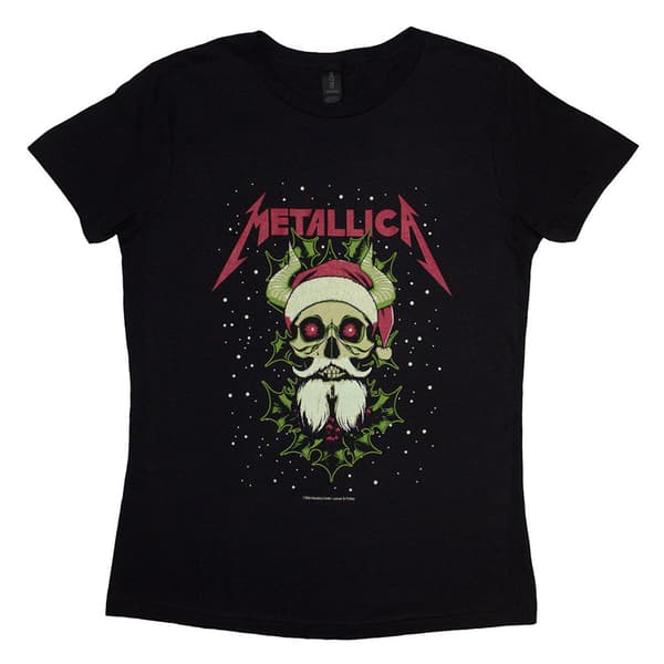 Metallica Santa Horns Skinny Fit T Shirt