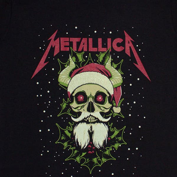 Metallica Santa Horns Skinny Fit T Shirt