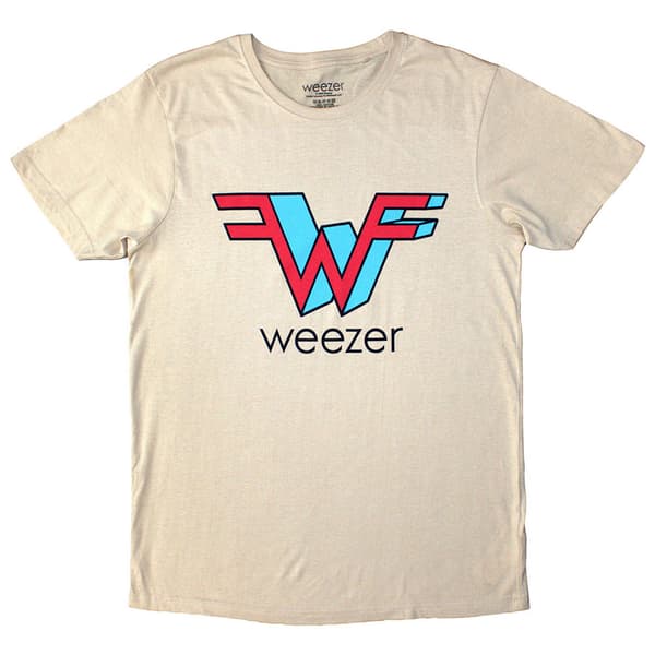 Weezer Big W Band Logo T Shirt Sand M