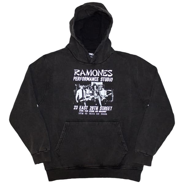 Ramones Unisex Pullover Hoodie: East Village (Wash Collection) (Small)