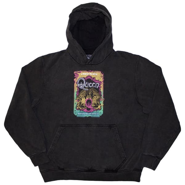 Queen Unisex Pullover Hoodie: A Night At The Opera Tour '76 (Wash Collection) (X-Large)