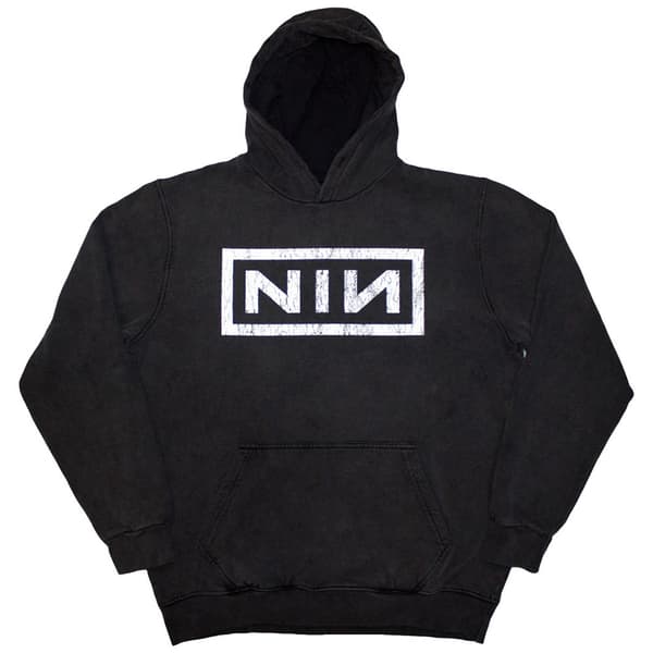 Nine Inch Nails Unisex Pullover Hoodie: Classic Logo (Wash Collection) (Medium)