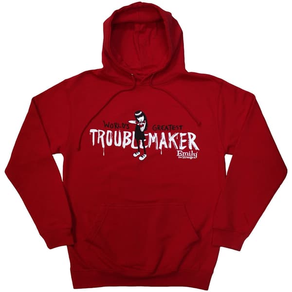 Emily The Strange Unisex Pullover Hoodie: Troublemaker (Large)