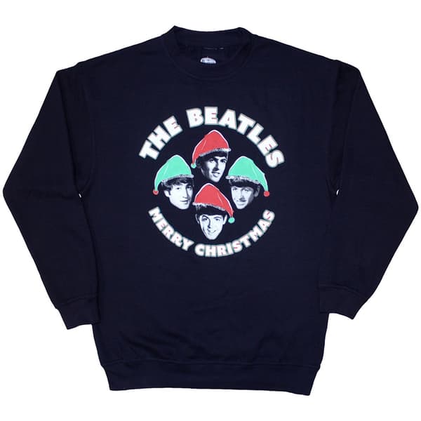 The Beatles Unisex Sweatshirt: Xmas Hats (X-Large)