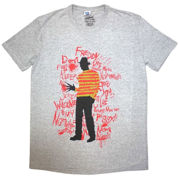 A Nightmare on Elm Street Unisex T-Shirt: Freddy Scribble Font  (X-Large)
