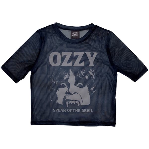 Ozzy Osbourne Ladies Crop Top: Speak Of The Devil (Mesh) (Small)