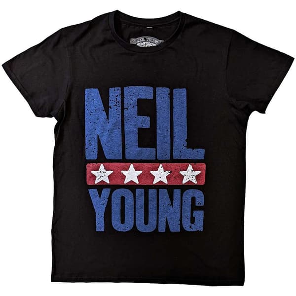 Neil Young Unisex T-Shirt: Stars Logo (XX-Large)