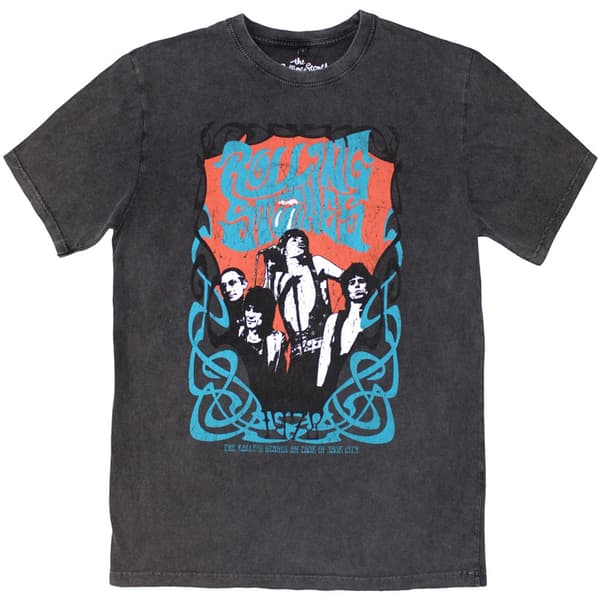 The Rolling Stones Unisex Stone Wash T-Shirt: Psych Montage (Small)