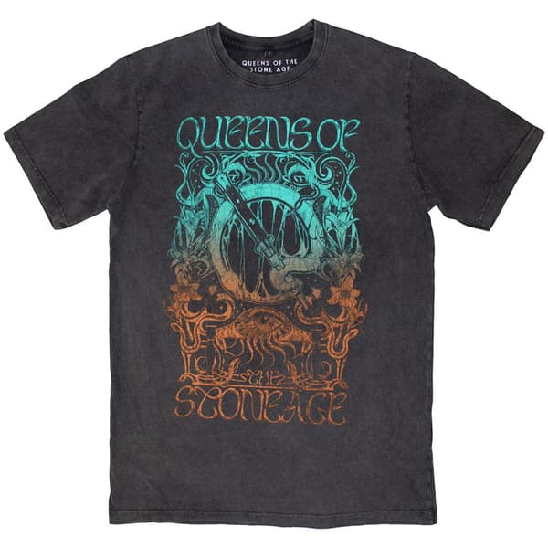 Queens Of The Stone Age Unisex Stone Wash T-Shirt: Montage (Large)