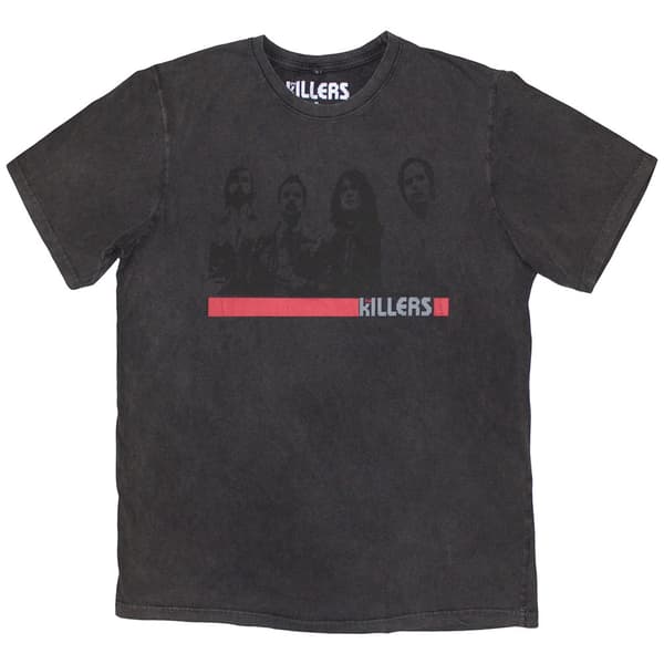 The Killers Unisex Stone Wash T-Shirt: Band Photo Mono (Large)