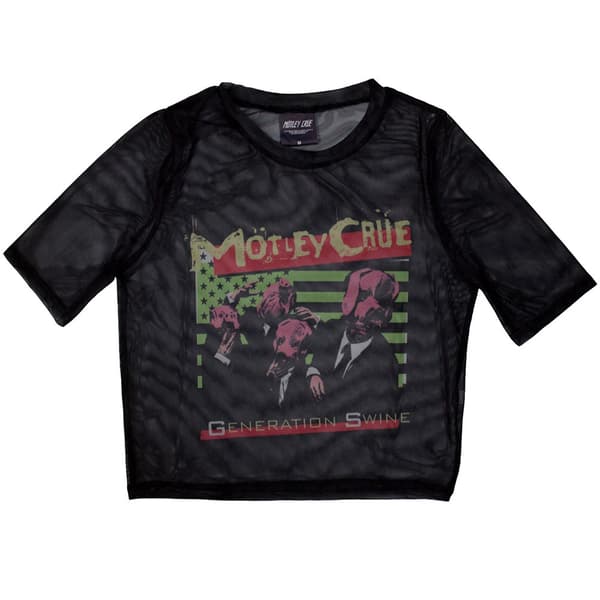 Motley Crue Ladies Crop Top: Generation Swine (Mesh) (XX-Small)