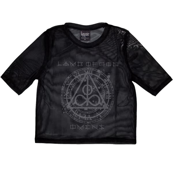 Lamb Of God Ladies Crop Top: Omens Clock (Mesh) (XX-Large)