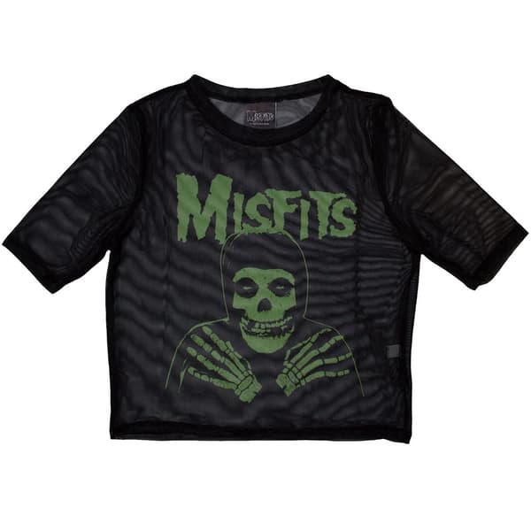 Misfits Ladies Crop Top: Green Hands (Mesh) (XX-Small)