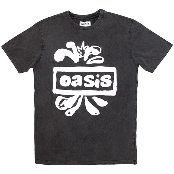 Oasis Unisex Stone Wash T-Shirt: Logo Splat (X-Large)