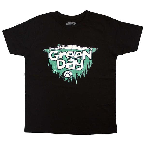 Green Day Unisex T-Shirt: Sad Smiley (Medium)