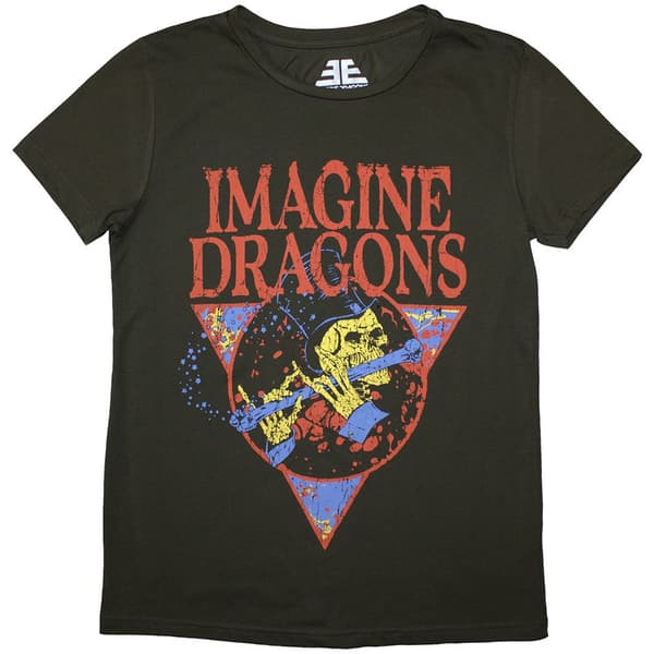 Imagine Dragons Ladies T-Shirt: Skeleton Flute (Large)