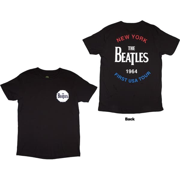 The Beatles Unisex T-Shirt: New York 1964 (Back Print) (Large)
