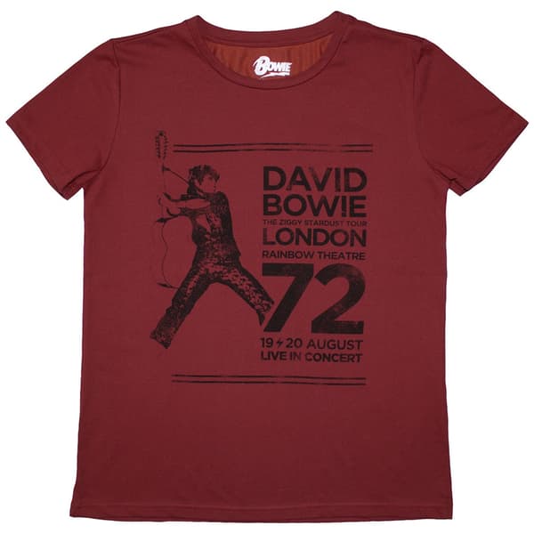 David Bowie Ladies T-Shirt: Rainbow Theatre (Medium)