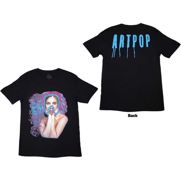Lady Gaga Unisex T-Shirt: Artpop Goggles (Back Print) (Small)
