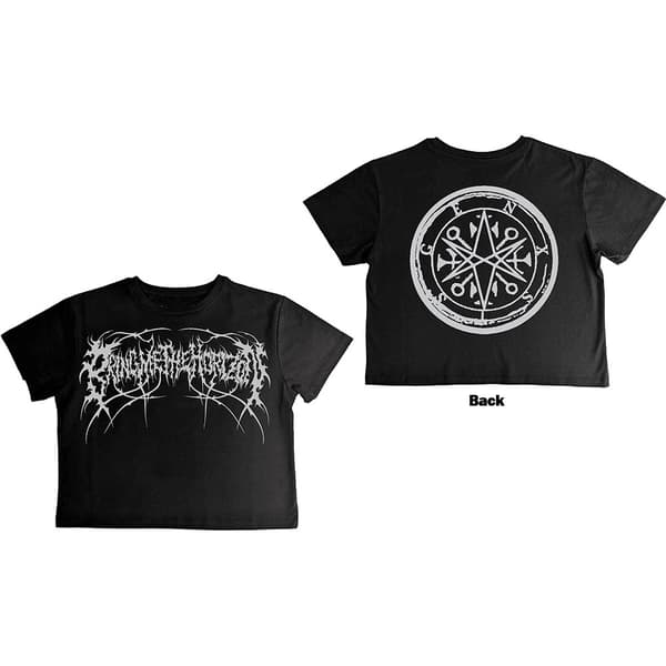 Bring Me The Horizon Ladies Crop Top: Metal Logo Genxsis (Back Print) (Large)