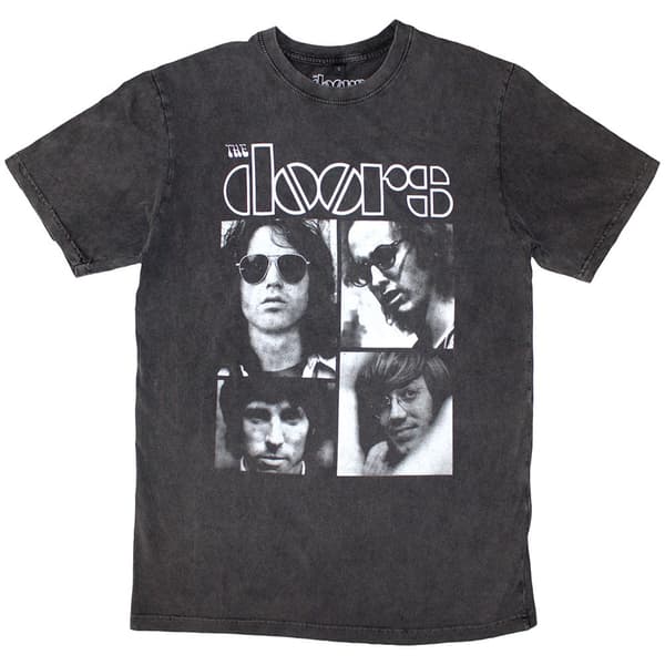 The Doors Unisex Stone Wash T-Shirt: Squares (Small)