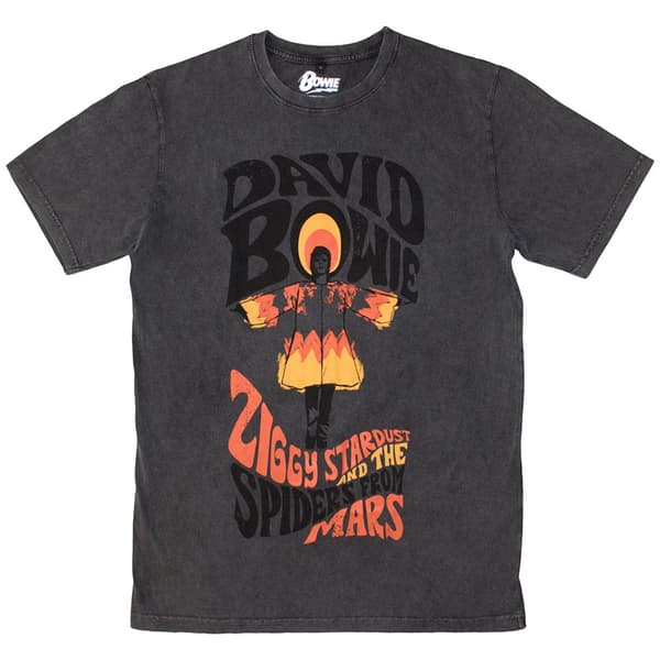 David Bowie Unisex Stone Wash T-Shirt: Ziggy Stardust (Large)