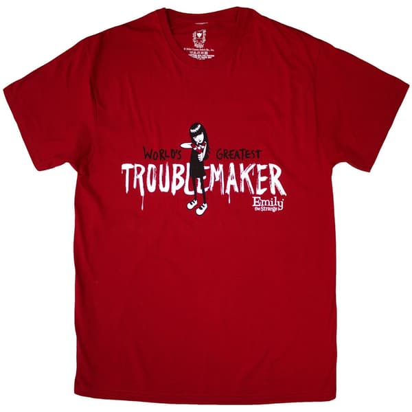 Emily The Strange Unisex T-Shirt: Troublemaker (Large)
