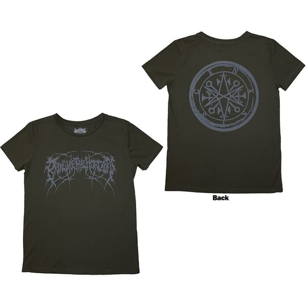 Bring Me The Horizon Ladies T-Shirt: Metal Logo Genxsis (Back Print) (XX-Large)