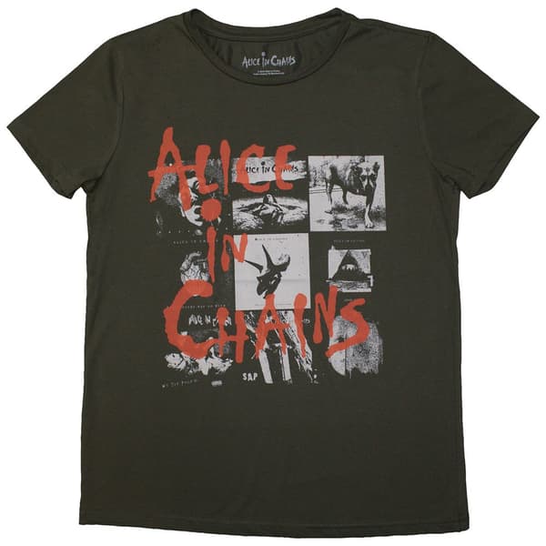 Alice In Chains Ladies T-Shirt: Albums Montage (X-Large)