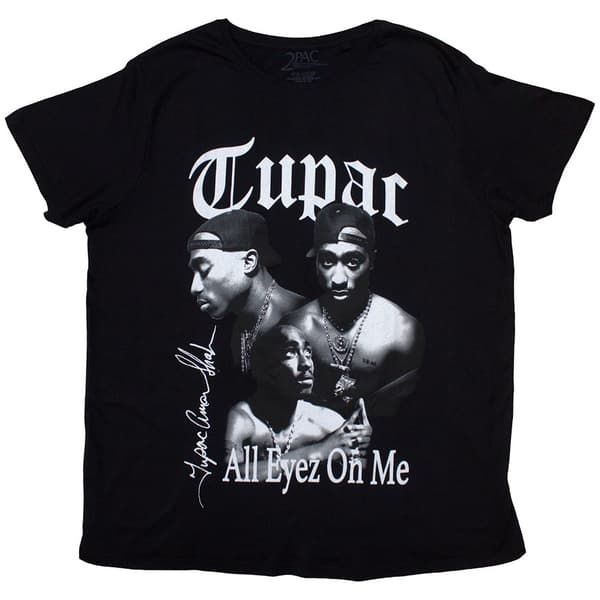 Tupac Unisex T-Shirt: All Eyez B&W (Large)