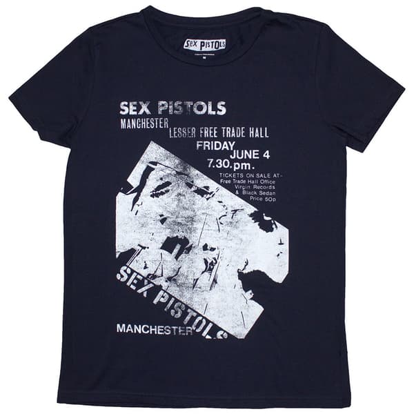 The Sex Pistols Ladies T-Shirt: Manchester Flyer (Small)
