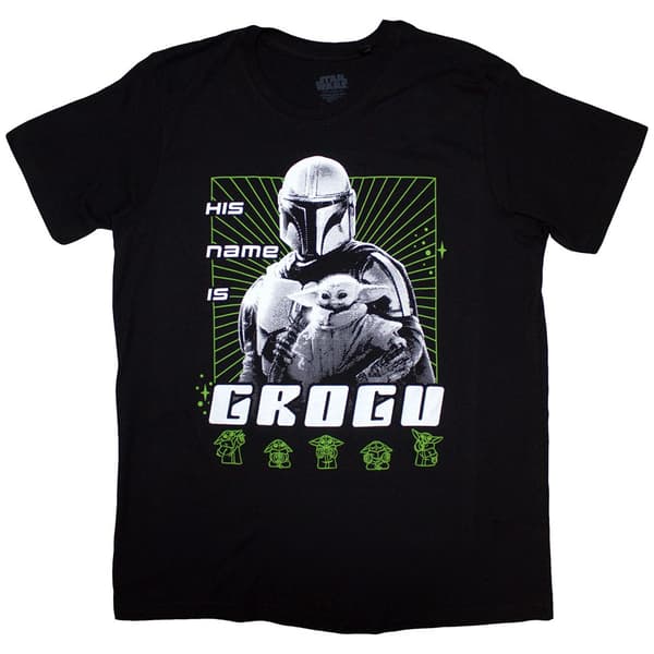 Star Wars Unisex T-Shirt: The Mandalorian His Name Is Grogu (Large)
