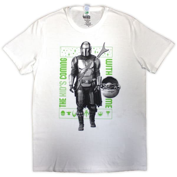 Star Wars Unisex T-Shirt: The Mandalorian Kid's Coming With Me (Small)