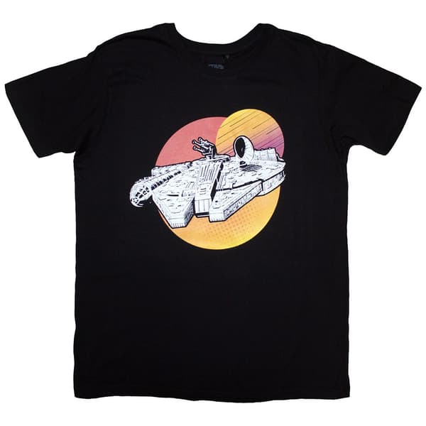 Star Wars Unisex T-Shirt: Millennium Falcon Twin Suns (Medium)