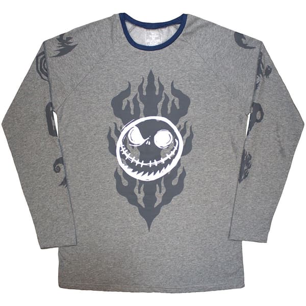 The Nightmare Before Christmas Unisex Long Sleeve T-Shirt: Flaming Jack (Embellished) (XX-Large)