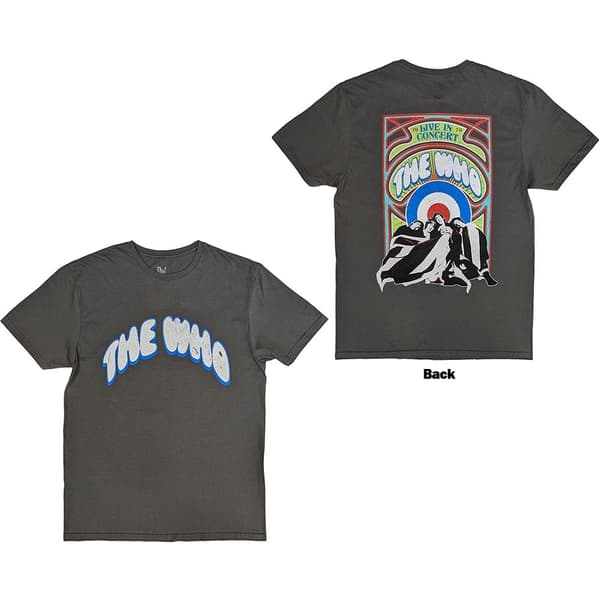 The Who Unisex T-Shirt: Flag Cartoon (Back Print) (X-Large)