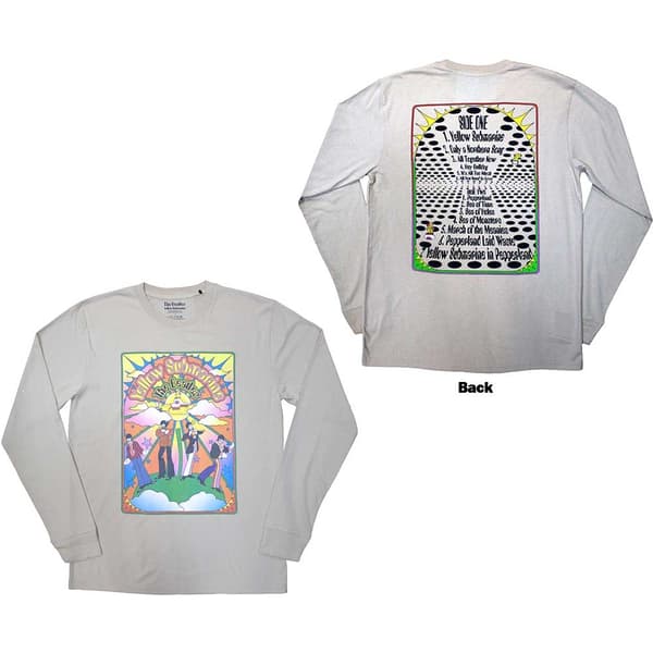The Beatles Unisex Long Sleeve T-Shirt: Yellow Submarine Tracklist (Back Print) (XX-Large)