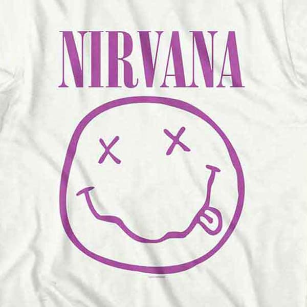 Nirvana Purple Grunge Face Band Logo T Shirt