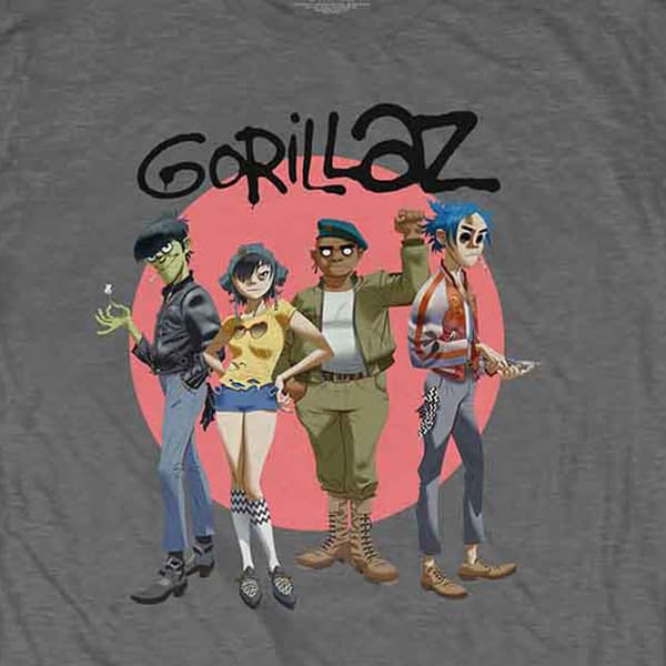 Gorillaz Group Circle Rise T Shirt