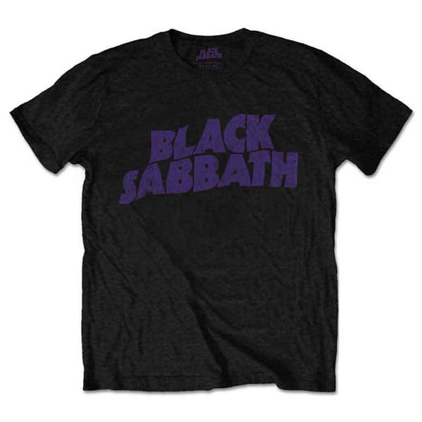 Black Sabbath Wavy Band Logo Vintage T Shirt