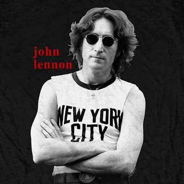 John Lennon York City Black & White T Shirt